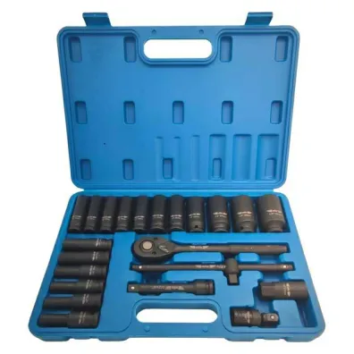Adler Zestaw 1/2" grzechotka + nasadki udarowe 23 el.
