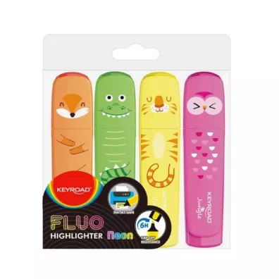 Zakre�lacz Keyroad Fluo Jungle 4 szt.