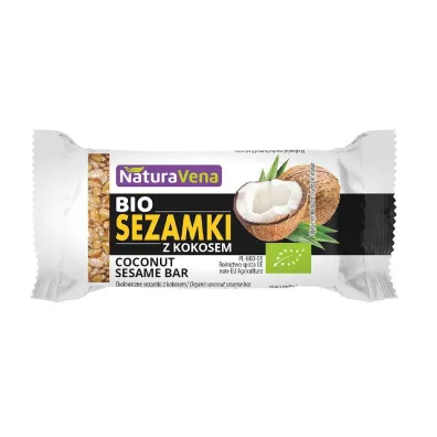 NaturaVena Sezamki z kokosem Zestaw 6 x 27 g Bio