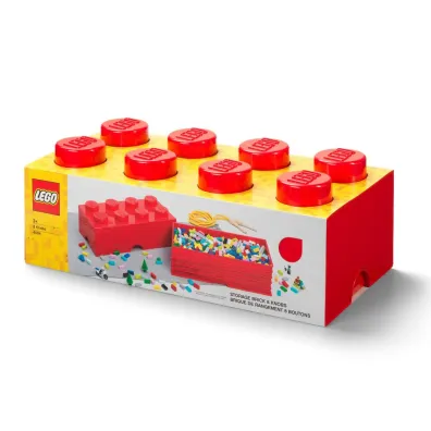 Pojemnik klocek LEGO Brick 8 Czerwony