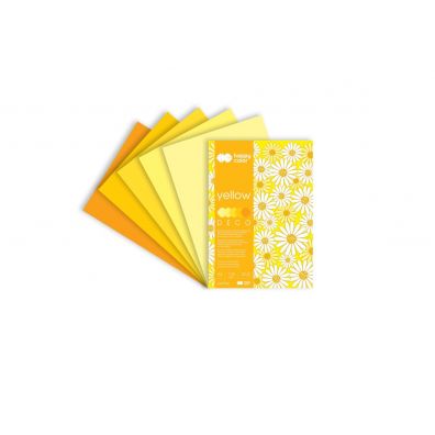 Happy Color Blok Deco Yellow, 5 kolorw, A4, 170g, 20 arkuszy 170 g 20 kartek