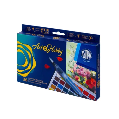 Astra Zestaw farb akwarelowych ART&HOBBY 36 kol + p�dzelek wodny + paletka