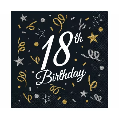 Godan Serwetki B&C 18th Birthday 33 x 33 cm