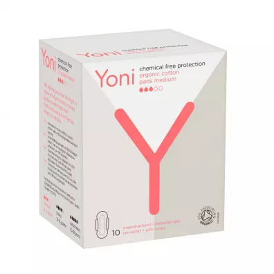 Yoni Organic Cotton Pads podpaski z bawe�ny organicznej Medium 10 szt.