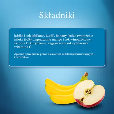 Gerber Deserek jab�ka i banany z kremowym twaro�kiem dla niemowl�t po 6 miesi�cu Zestaw 3 x 190 g