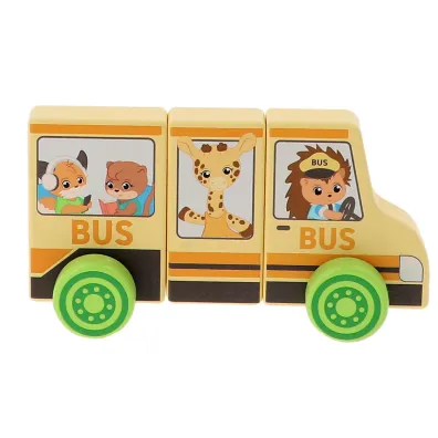 Zabawka drewniana School Bus Tiny Tails 61788 Trefl