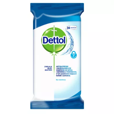 Dettol chusteczki do mycia i dezynfekcji powierzchni antybakteryjne i dro�d�akob�jcze 36 szt.