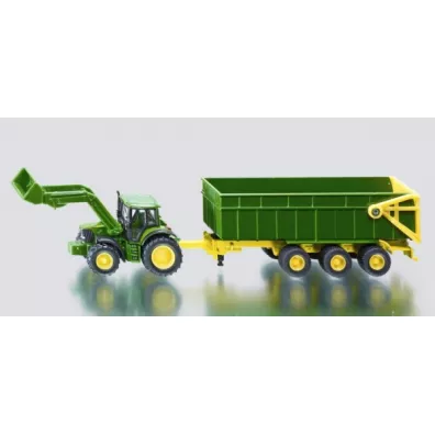 Siku Farmer - Traktor John Deere z przyczep S1843