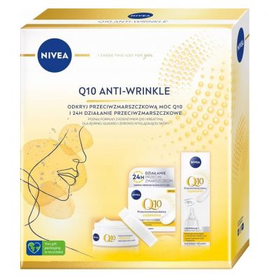 Nivea Zestaw Q10 Anti-Wrinkle krem do twarzy + krem pod oczy 50 ml + 15 ml