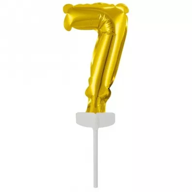 Amscan Balon foliowy mini cyfra 7 z�ota 7,5x12cm