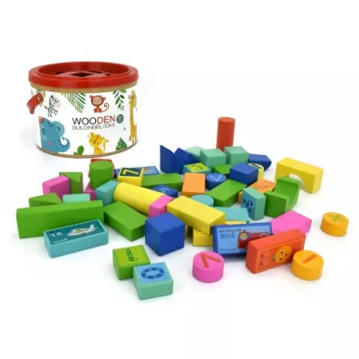Klocki drewniane kolorowe 50 element�w z sorterem