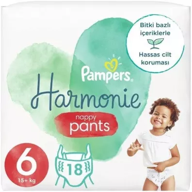 Pampers Harmonie Pieluchomajtki rozmiar 6 (15+ kg) 18 szt.