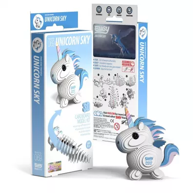 Puzzle Jednoro�ec B��kitny Eko Uk�adanka 3D Qelements