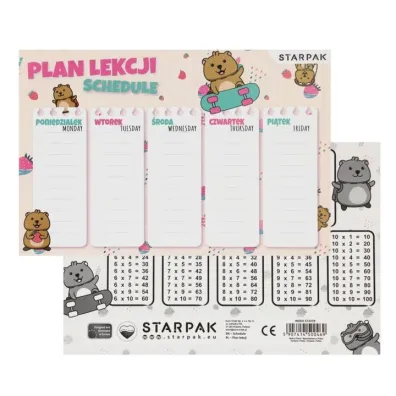 Starpak Plan Lekcji Tabliczka Mno�enia A5 Kuoka 25szt