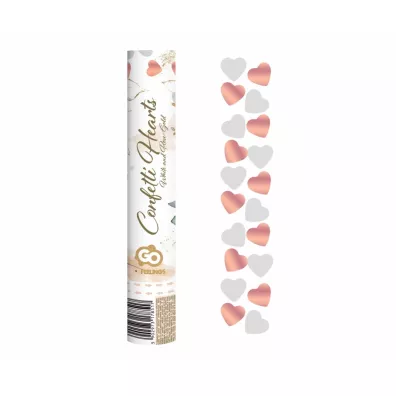 Godan Konfetti pneumatyczne Serca papierowo foliowe r�owo z�ote bia�e 30 cm