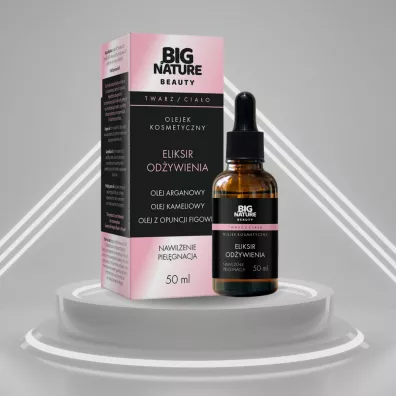 Big Nature Olejek nawil�aj�cy do cia�a Eliksir Od�ywienia (arganowy, kameliowy, opuncji figowej) 50 ml