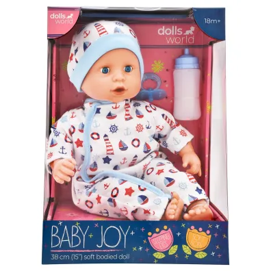 Dolls World Lalka Baby Joy 38cm ubranko bia�e