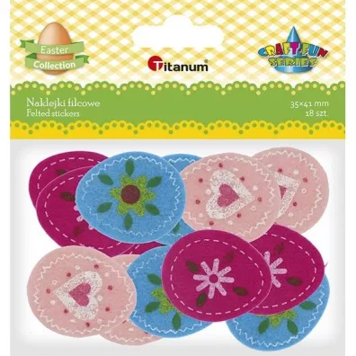 Titanum Naklejki filcowe Wielkanoc mix 18 szt.