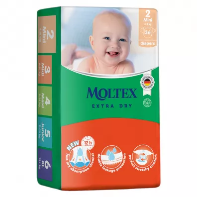 Moltex Pieluszki Extra Dry 2 Mini (4-8 kg) 36 szt.