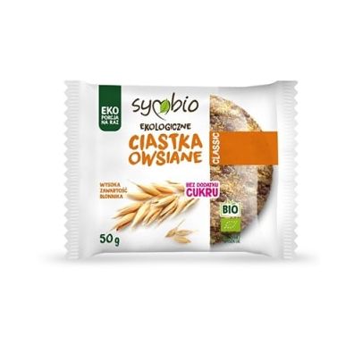 Symbio Ciastka owsiane Classic bez dodatku cukru 50 g Bio