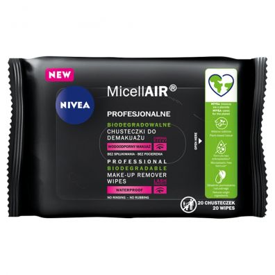 Nivea MicellAir profesjonalne biodegradowalne chusteczki do demakijau 20 szt.