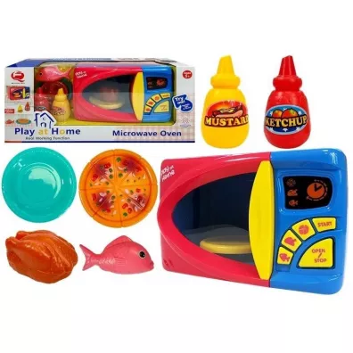 Kuchenka mikrofalowa z akcesoriami na baterie Leantoys