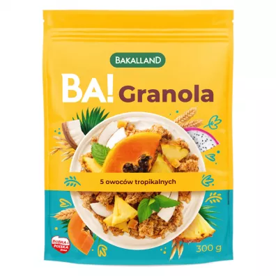 Bakalland BA! Granola 5 owocw tropikalnych 300 g