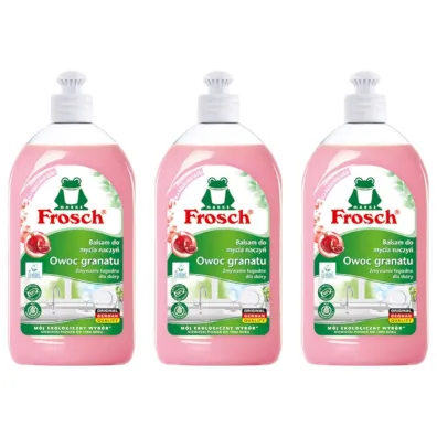 Frosch P�yn do mycia naczy� owoc granatu balsam Zestaw 3 x 500 ml