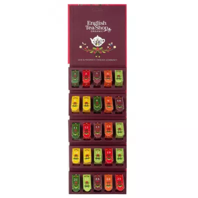 English Tea Shop Kalendarz adwentowy z herbatami Wall 13 smak�w, piramidki 25 x 2 g Bio
