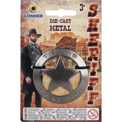 Metalowa odznaka szeryfa Texas Ranger 14/0 Gonher