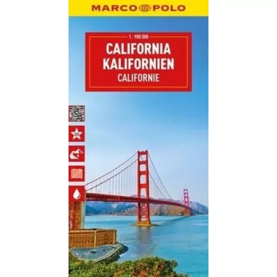 Kalifornia. Mapa drogowa w skali 1:900 000