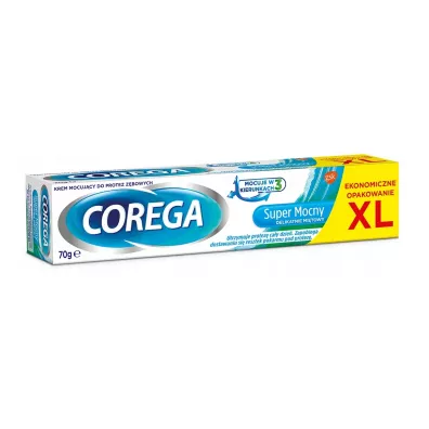 Corega Super mocny krem mocuj�cy do protez z�bowych Delikatnie Mi�towy 70 g