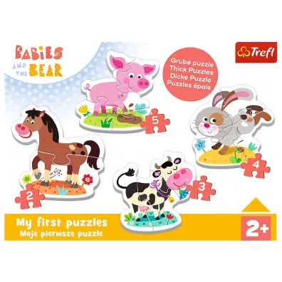 Puzzle 4w1 3+4+5+6 el. Baby Classic. Na farmie Trefl