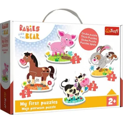 Puzzle 4w1 3+4+5+6 el. Baby Classic. Na farmie Trefl