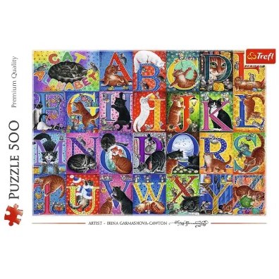 Puzzle 500 el. Koci alfabet Trefl