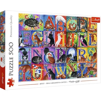 Puzzle 500 el. Koci alfabet Trefl