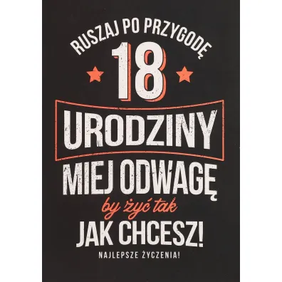 Karnet okazjonalny B6 z kopert� 18 Urodziny PAN DRAGON KB6-2006