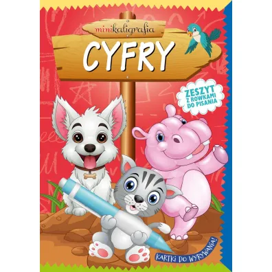 Minikaligrafia. Cyfry. Zeszyt z rowkami do pisania