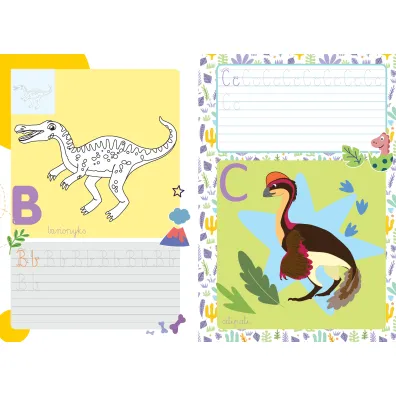 Ksi��ka edu. B5 Literki z dinozaurami  Naklejki SKRZAT 072167 SK