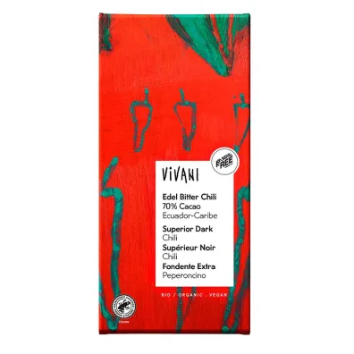 Vivani Czekolada gorzka z chili 80 g Bio