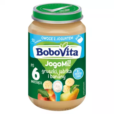 BoboVita Owoce z jogurtem gruszki jabka i banany po 6 miesicu 190 g