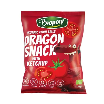 Biopont Chrupki kukurydziane o smaku ketchupu 20 g Bio