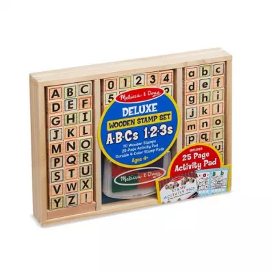 Melissa & Doug MELISSA Zestaw piecztki drewniane ABC 123 40118