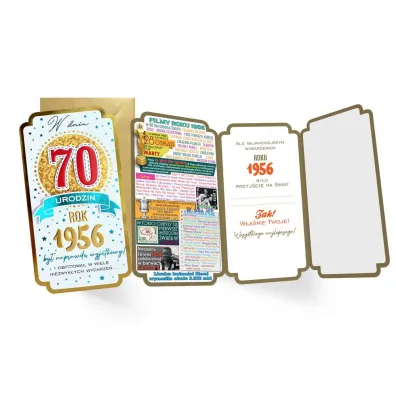 Kukartka Karnet Urodziny 70