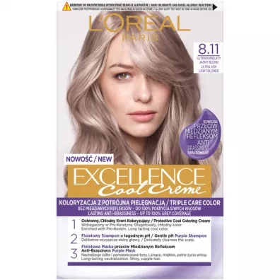 LOreal Paris Excellence Cool Creme farba do w�os�w 8.11 Ultrapopielaty Jasny Blond