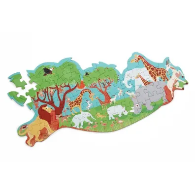 Puzzle konturowe 60 el. Safari Scratch
