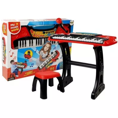 Leantoys Keyboard ze statywem i krzesekiem 37 klawiszy