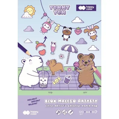 Happy Color Blok ma�ego artysty A4 8 ark Yummy Yum Kapibara