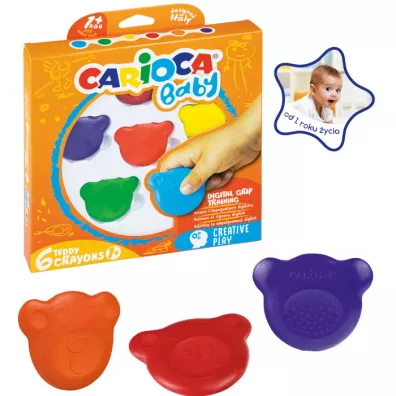 Carioca Kredki Misiaki Baby 6 kolorw
