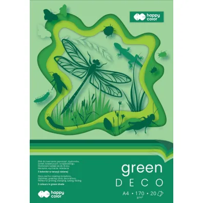 Blok Hobby Deco Green A4 170g.20ark. 5 kolor�w Happy Color